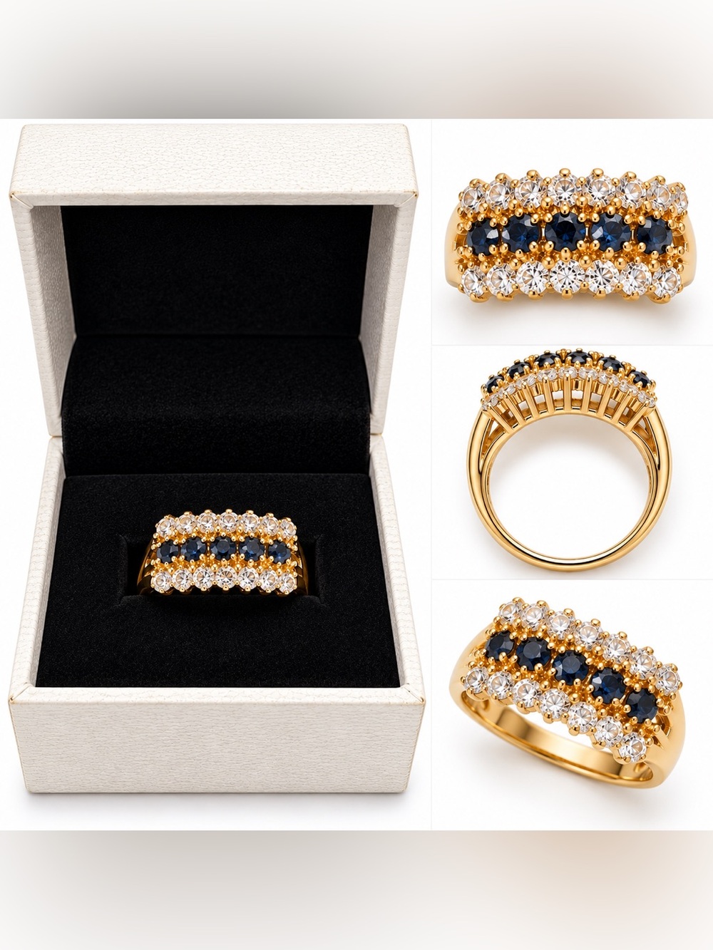 Gold & Black Statement Ring size 6